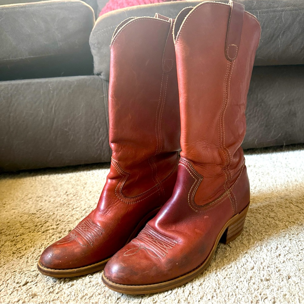 Biltrite Boots Mens 9.5 Brown Leather Western Cowboy Pull On